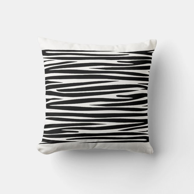 Decorative zebra stripes animal print pattern cushion (Front)