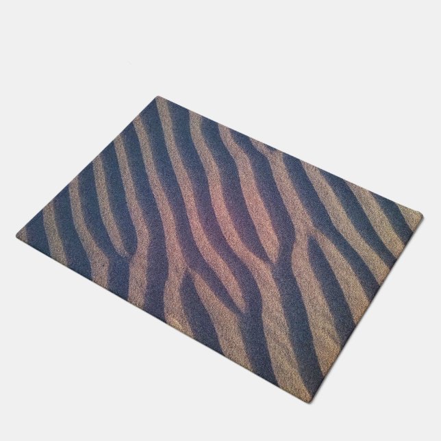 Decorative Zebra Stripes in Sand Photo Doormat (Angled)