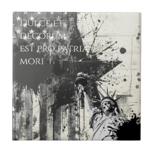 Decorum Est Pro Patria Mori Patriotic Liberty Art Ceramic Tile