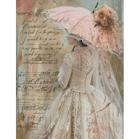 Decouapge Southern Charm Flowered Pink Parasol