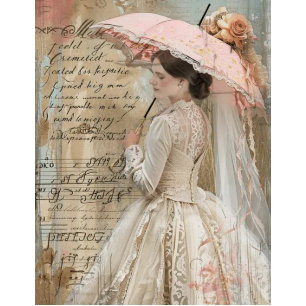 Decouapge Southern Charm Flowered Pink Parasol  Tissue Paper