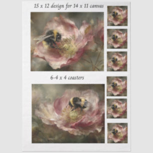 Decoupage 11x14 Design for Canvas Bumble Bee  Tissue Paper