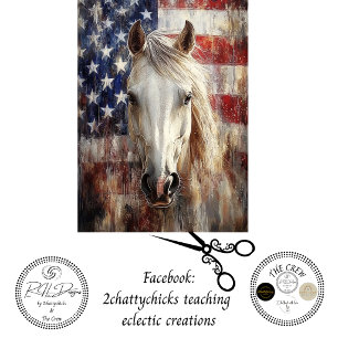 Decoupage 250 American Majestic Horse US Flag Tissue Paper