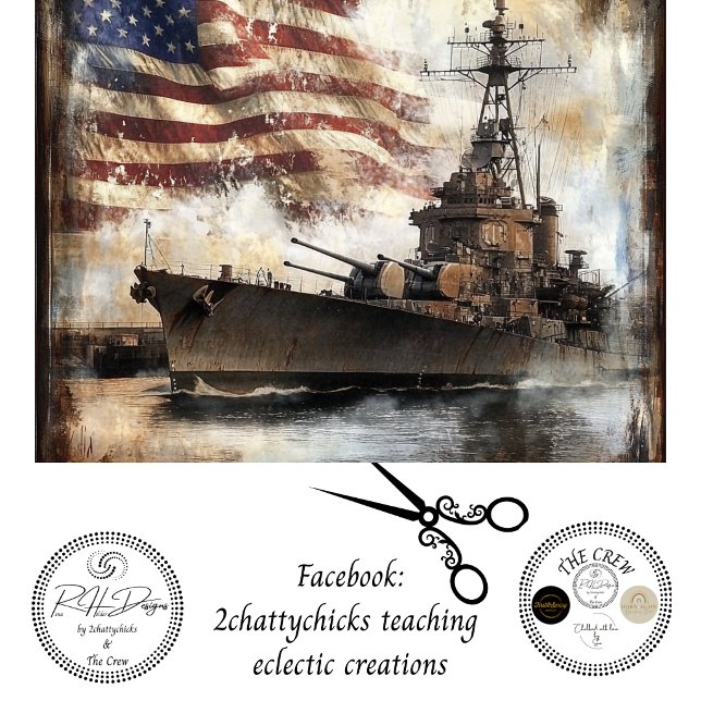 Decoupage 250th American Battleship Artwork Tissue Paper (Creator Uploaded)