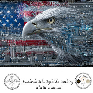 Decoupage 250th Cyber Eagle Patriotic Art Tissue Paper