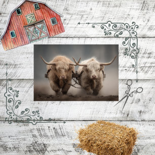 Decoupage 2 Highland Cattle Farming Tissue Paper