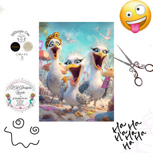 Decoupage 3 Crazy Seagull Wackadoodles  Tissue Paper