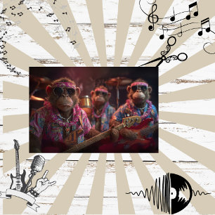 Decoupage 3 Monkey's Tropical Band Tissue Paper