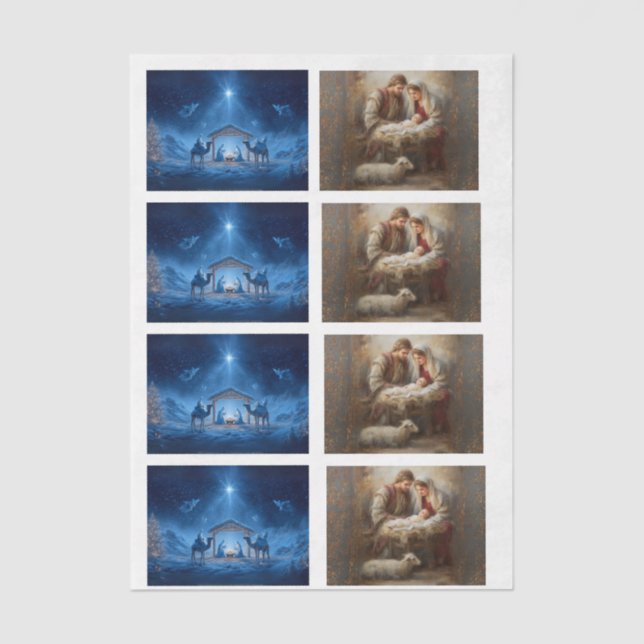 Decoupage 3" Snow Globe & Frame 4x3"-10x14paper Tissue Paper (Front)