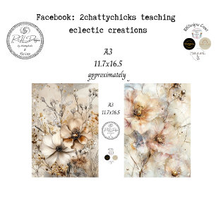 Decoupage A3 Botanicals Artwork Designs Tissue Paper
