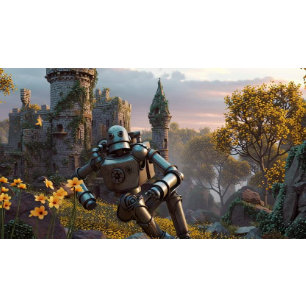 Decoupage Abandoned Robot and Castle Ruins Tissue Paper