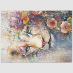 Decoupage Abstract Lions Face Artistic Element  Tissue Paper