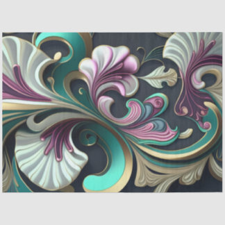 Decoupage Abstract Swirl Pattern Purple Pink Hue Tissue Paper