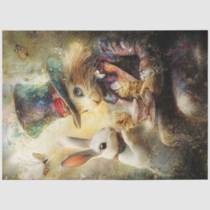 Decoupage Alice Adventures Rabbit Digital Art  Tissue Paper