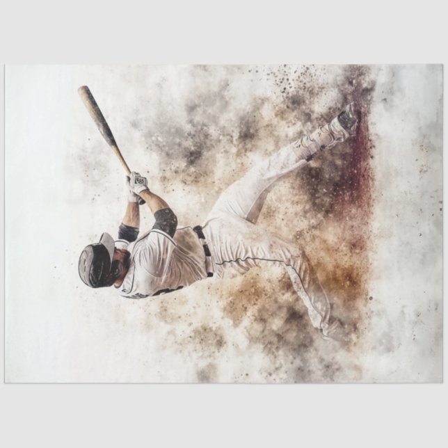 Decoupage America Loves Baseball Player Abstract Tissue Paper (Front)