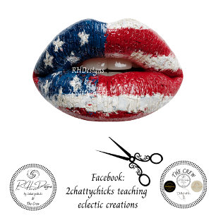 Decoupage American Flag Lips Tissue Paper