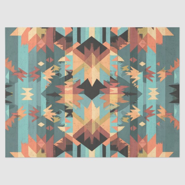 Decoupage American Indian Textile Art  Tissue Paper (Front)