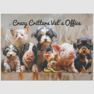 Decoupage Animal Photo For Vet's Office Tissue Paper