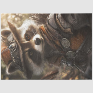 Decoupage Anthropomorphic Racoon Robyn Hood Tissue Paper