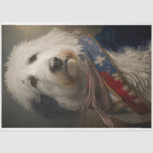 Decoupage Australian Shepherd George Washington  Tissue Paper