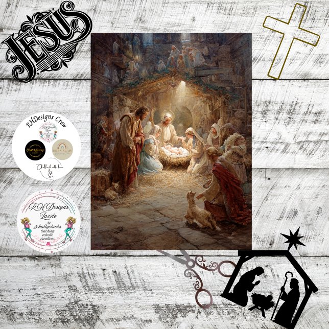 Decoupage Baby Jesus Nativity Scene  Tissue Paper (Creator Uploaded)