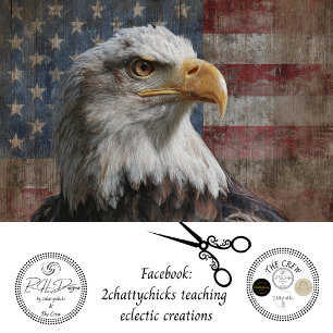 Decoupage Bald Eagle Weathered American Flag Tissue Paper