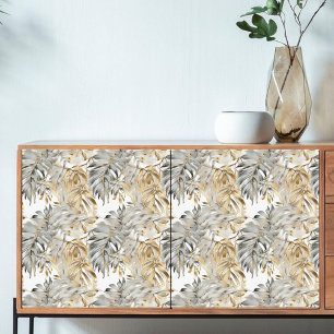 Decoupage Beautiful Silver Gold Palm Leaves Tissue Paper