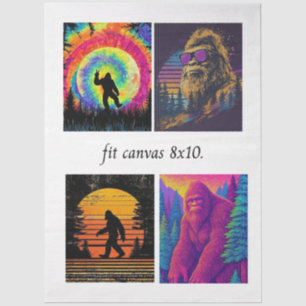 Decoupage Bigfoot For 8 x 10 Canvas Tissue Paper