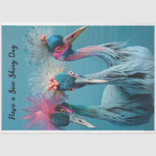 Decoupage Birds Sun Shiny Day Tissue Paper