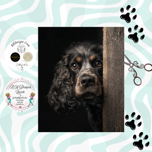Decoupage Black Brown Cocker Spaniel Sadie Tissue Paper
