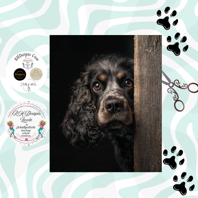 Decoupage Black Brown Cocker Spaniel Sadie Tissue Paper (Creator Uploaded)