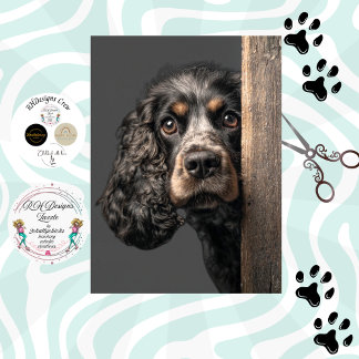 Decoupage Black Brown Cocker Spaniel Sadie Tissue Paper