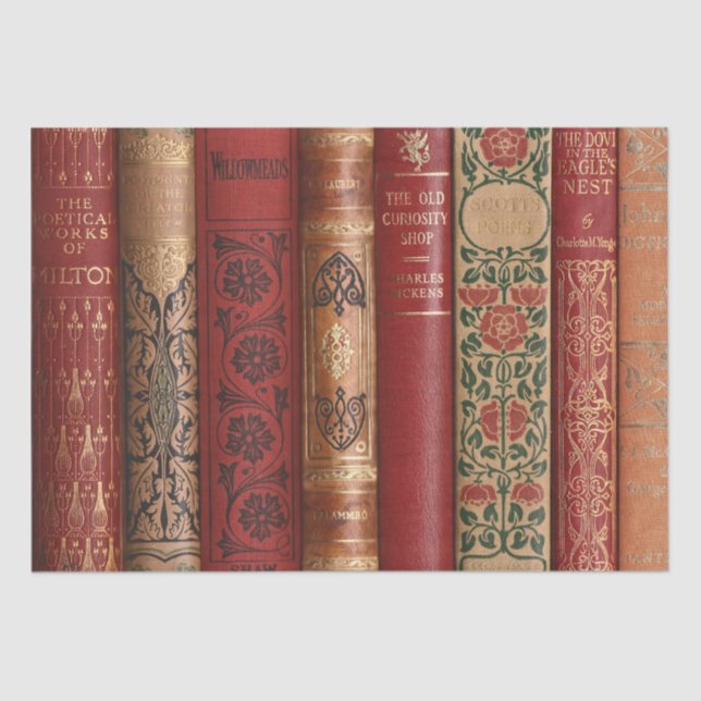 Decoupage Book Spines (Dickens Large) Tissue Paper (Front)