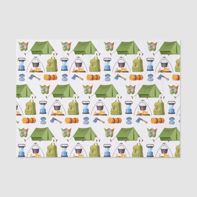 Decoupage Camping Camp Tent Birthday Party Tissue Paper (Front)