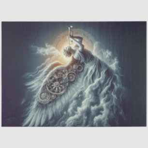 Decoupage Celestial Angel Blowing a Trumpet Tissue Paper