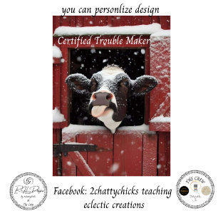 Decoupage Certified Trouble Maker COW Farmhouse Tissue Paper