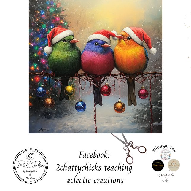 Decoupage Christmas Birds On A Wire  Tissue Paper (Creator Uploaded)