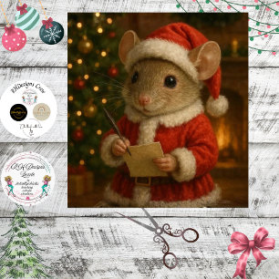 Decoupage Christmas Mouse Santa Suit Tissue Paper