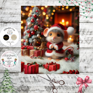 Decoupage Christmas Santa Suit Art Tissue Paper