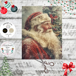 Decoupage Christmas Traditional Santa Claus Tissue Paper