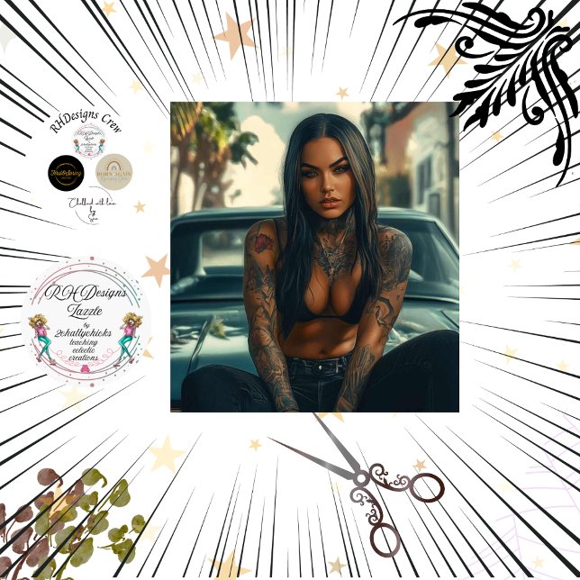 Decoupage Classic Car & Tattooed Chic Poster Tissue Paper (Creator Uploaded)