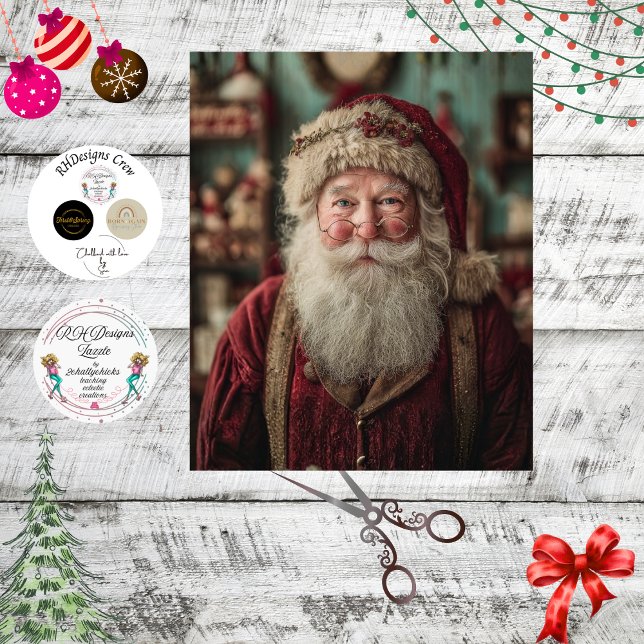 Decoupage Classic Photo Santa Claus  Tissue Paper (Creator Uploaded)