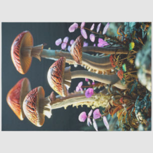 Decoupage Cluster Vibrant Mushrooms  Tissue Paper