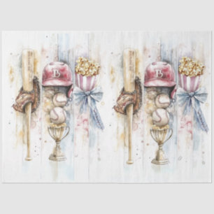 Decoupage Collage Verticals Baseball Theme Tissue Paper