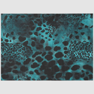 Decoupage Coordinating Teal Tiger Skin Print Tissue Paper