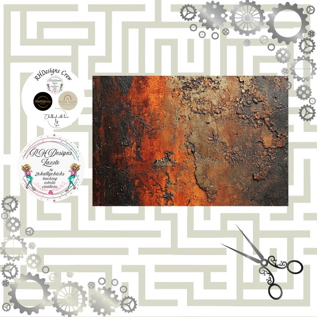 Decoupage Copper Patina Faux Finish Tissue Paper (Creator Uploaded)