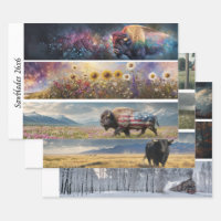 Decoupage Cosmic Bison Wildflower Handsaw Designs 