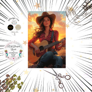 Decoupage Country Girl Character DEBBIE  Tissue Paper