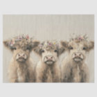 Decoupage Countryside Highland Calves Floral Crown