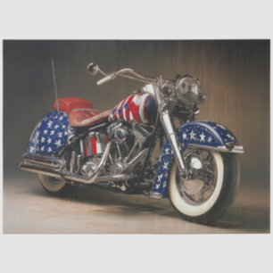 Decoupage Custom American Spirit Flag Motorcycle Tissue Paper